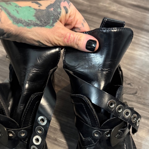 Balenciaga Ceinture Ankle Boots size 35.5 black leather cutout Straps - Picture 4 of 8